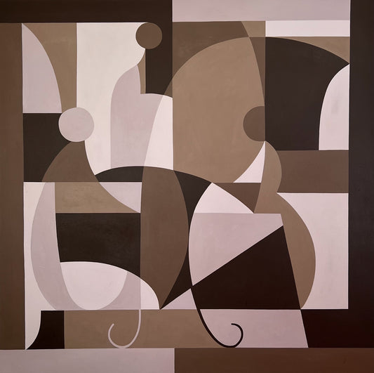brown and beige abstract painting on canvas