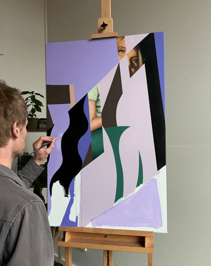 melbourne artist hilton owen painting in art studio